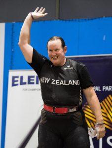 2017 Australian International and Open at Victorian Weightlifting Stadium, Hawthorn, Melbourne. Laurel Hubbard of New Zealand.
