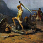 Illustration of David Killing Goliath by Anton Robert Leinweber